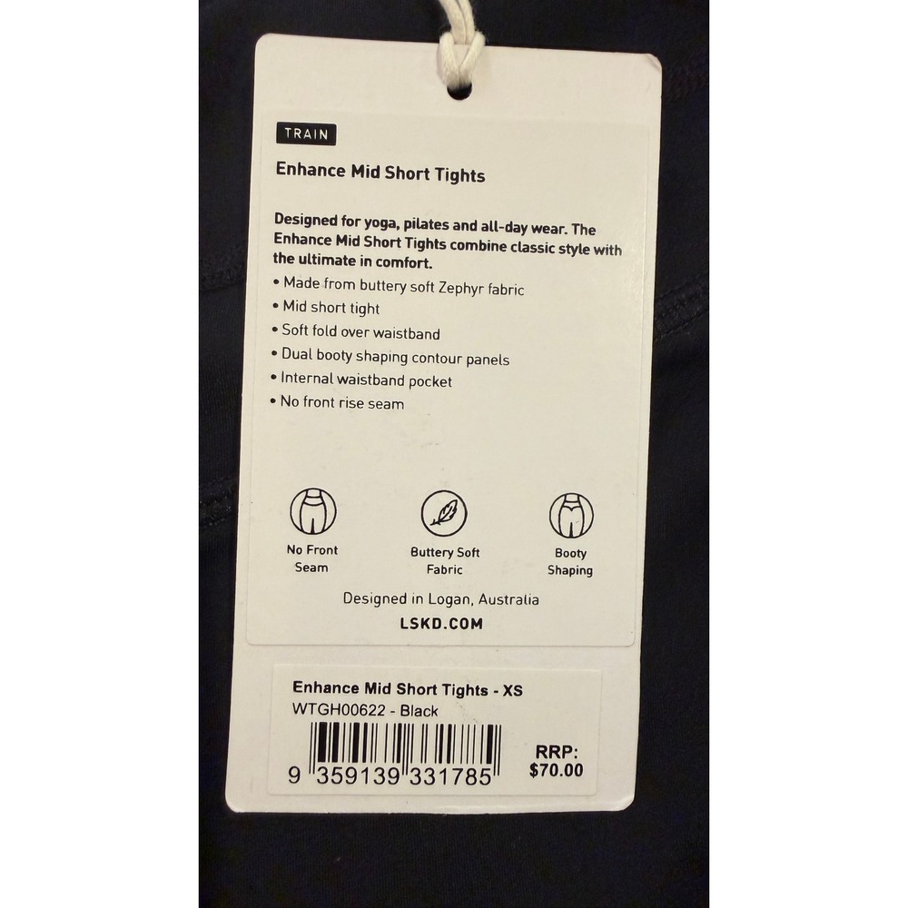 LSKD Enhance Mid Short Tights Black XS Ultra High Rise 6 Inch Short NEW NWT - Picture 15 of 16